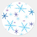 Snowflake Round Stickers