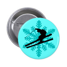 snowflake skiing button