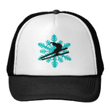 snowflake skiing mesh hat