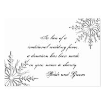 Snowflake Wedding Charity Favour Card Business Card