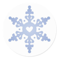 Snowflake with heart centre sticker stickers
