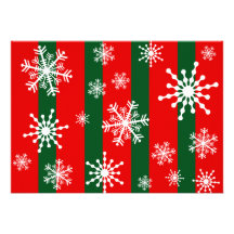 Snowflake Xmas Stripe Personalized Invitations