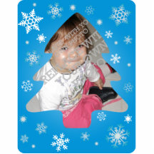 Snowflakes Christmas Tree Photo Ornament Photo Cut Out