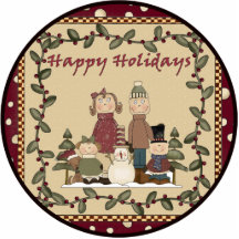 Snowman And Family Ornament Photo Sculptures