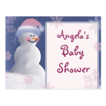 Snowman Baby Shower Invitation Postcard