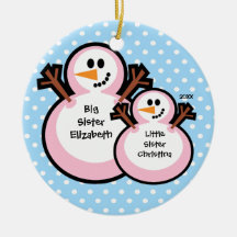 Snowman Big Sister Christmas Ornament
