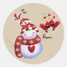 Snowman Christmas Gift Tags Sticker