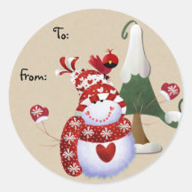 Snowman Christmas Gift Tags Sticker