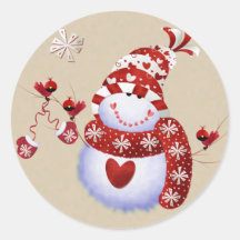 Snowman Christmas Stickers
