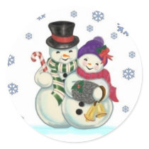 Snowman couple sticker