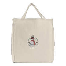 Snowman Embroidered Bag