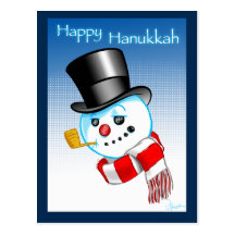 Snowman Happy Hanukkah Postcards