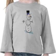 Snowman Long Sleeved Shirt for kids