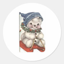 Snowman Round Stickers