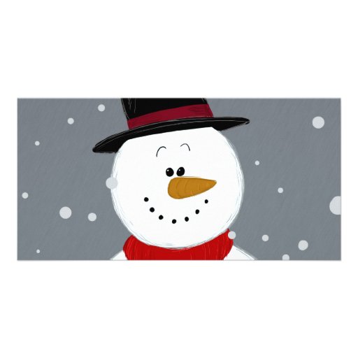 Snowman - Silver Picture Card