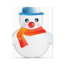 Snowman Wrapped Canvas Print
