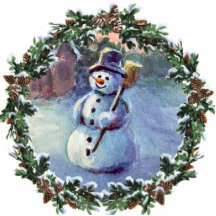 SNOWMAN & WREATH by SHARON SHARPE Photo Sculpture