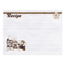 snowmen chefs recipe card postcard