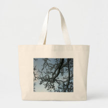 Snowy Tree Branch Canvas Bags