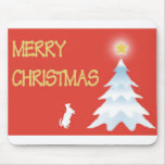 snowy tree cat mouse pad