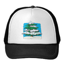 Snowy Tree.png Trucker Hats