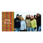 So Cute Red Plaid Merry Christmas Picture Card