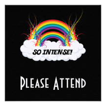 SO INTENSE DOUBLE RAINBOW PERSONALISED INVITE
