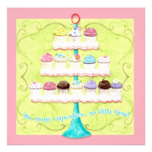 So Many Cupcakes, so Little Time!  Bday Invitation