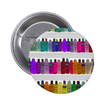 Soap Bottle Rainbow - for bathrooms, salons etc Button