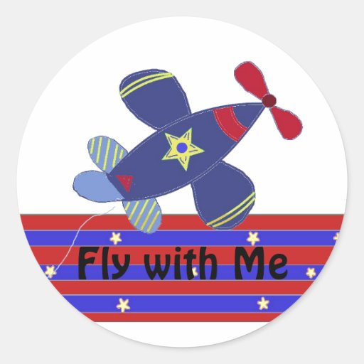 Soaring Aeroplane Round Sticker
