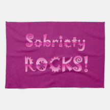 Sobriety Rocks! Pretty Pink Hand Towel