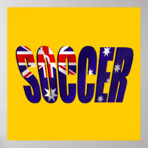 Soccer Australian flag badge Print