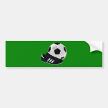 Soccer Ball and Shoe Bumper Sticker