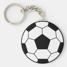 Soccer Ball Black Keychain
