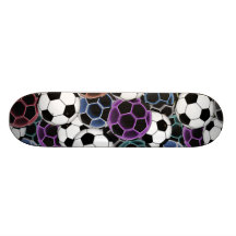 Soccer Ball Collage Custom Skate Board