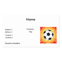 soccer ball flames design business cards