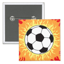 soccer ball flames design pins
