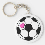 Soccer Ball Pink Hrt Keychains