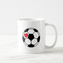 Soccer Ball (Red Heart) Coffee Mug