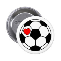 Soccer Ball (Red Heart) Pins