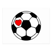 Soccer Ball (Red Heart) Post Card
