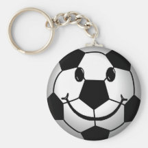 Soccer Ball Smiley Face Keychain