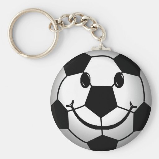 Soccer Ball Smiley Face Keychain
