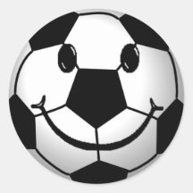 Soccer Ball Smiley Face Sticker