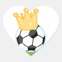 Soccer Ball Wearing Crown T-shirts and Gifts Heart Sticker