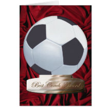 Soccer Best Coach Award Card