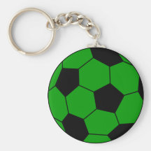 Soccer football green and black key chains