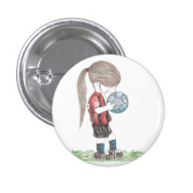 Soccer Girl Button