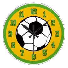 Soccer Green and Gold Wall Clock
