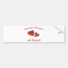 Soccer Player at Heart Bumper Sticker
